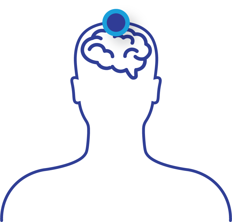 Grafika przedstawiająca zarys człowieka i mózgu